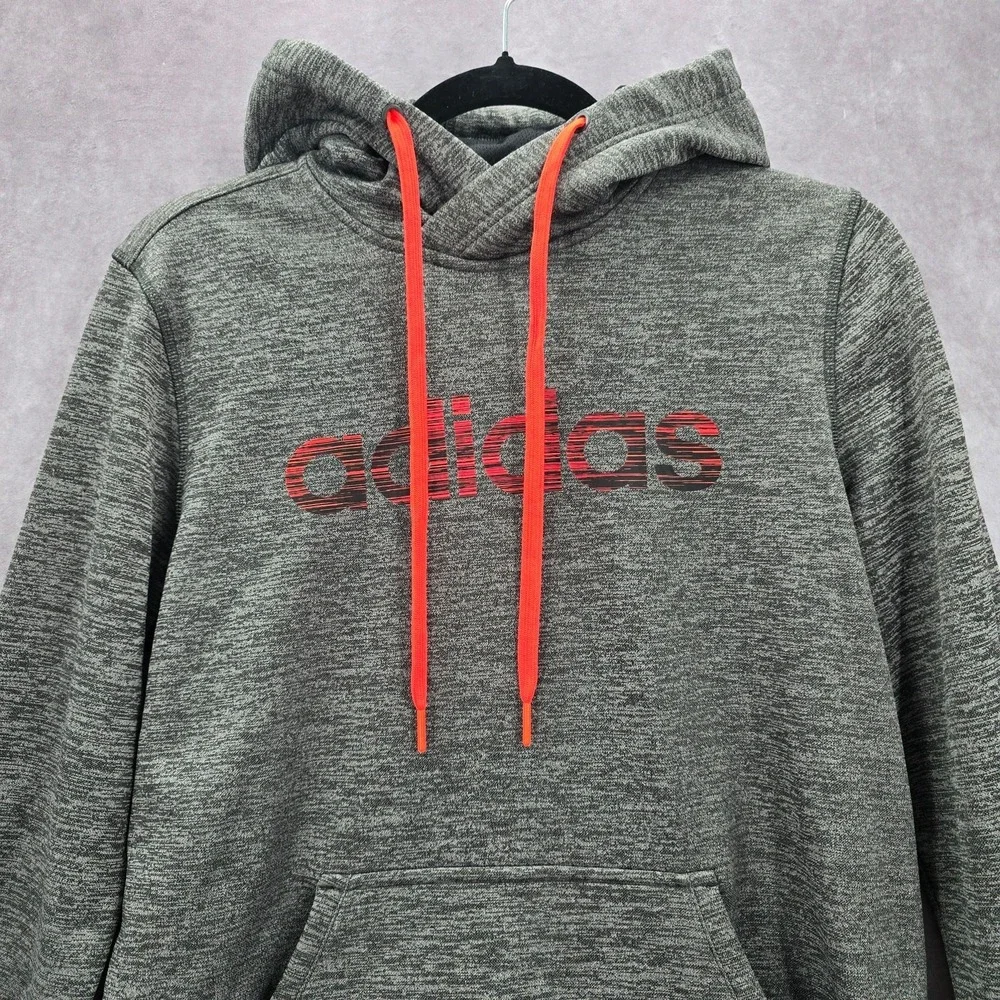 Adidas Gray‎ Active Sport Pullover Long Sleeve Performance Hoodie Mens Medium